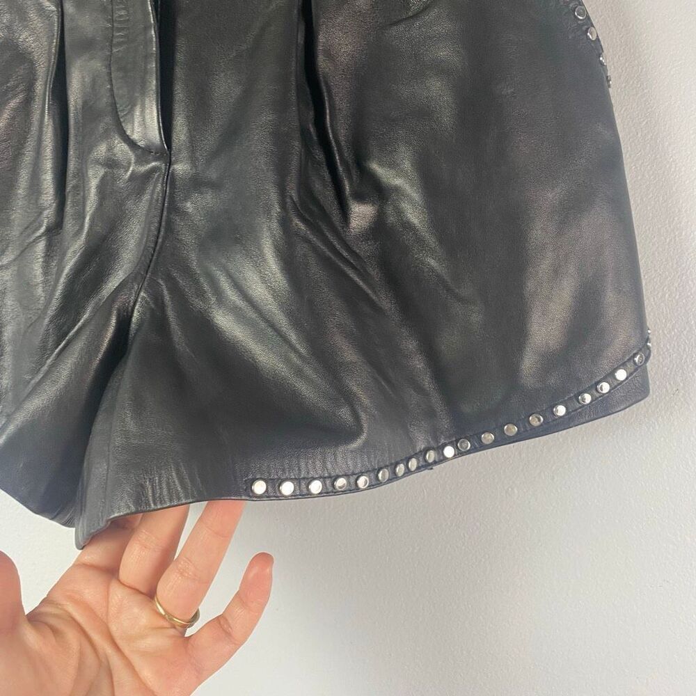 MAJE Ilyad Lamb Leather Studded Shorts - Picture 10 of 14